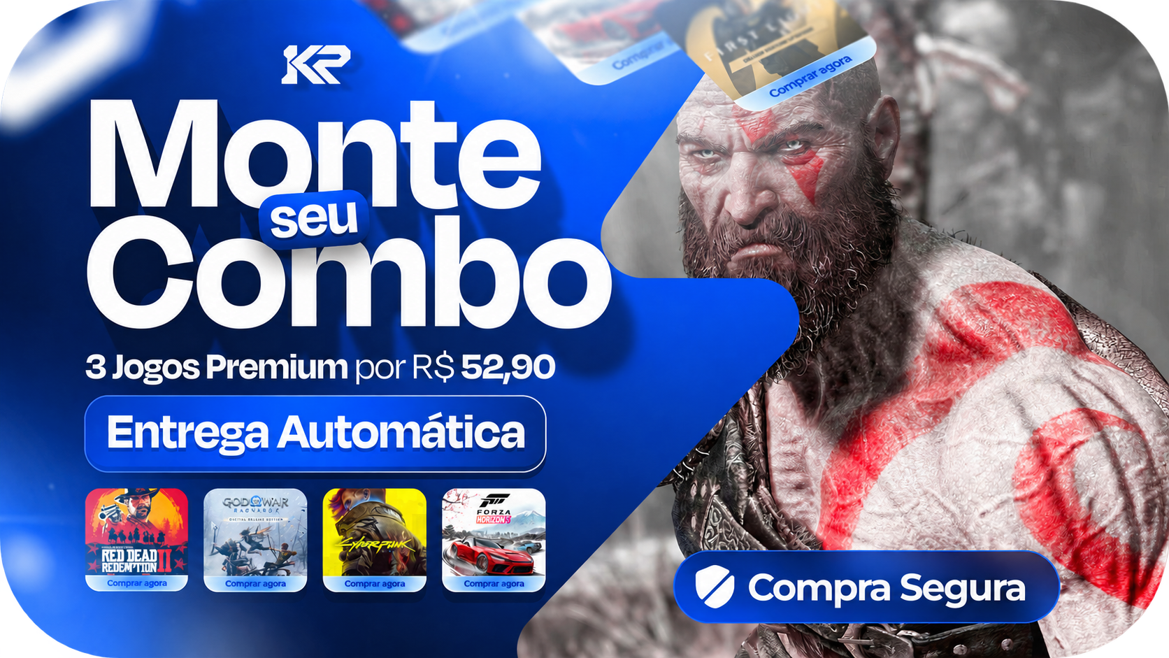 Monte seu combo — 3 jogos premium por R$ 52,90